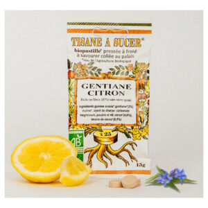 Bio pastilles Gentiane-Citron - sans sucre, naturelles, fabriquées en France