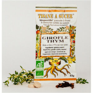 Bio pastilles Girofle-Thym - sans sucre, naturelles, fabriquées en France
