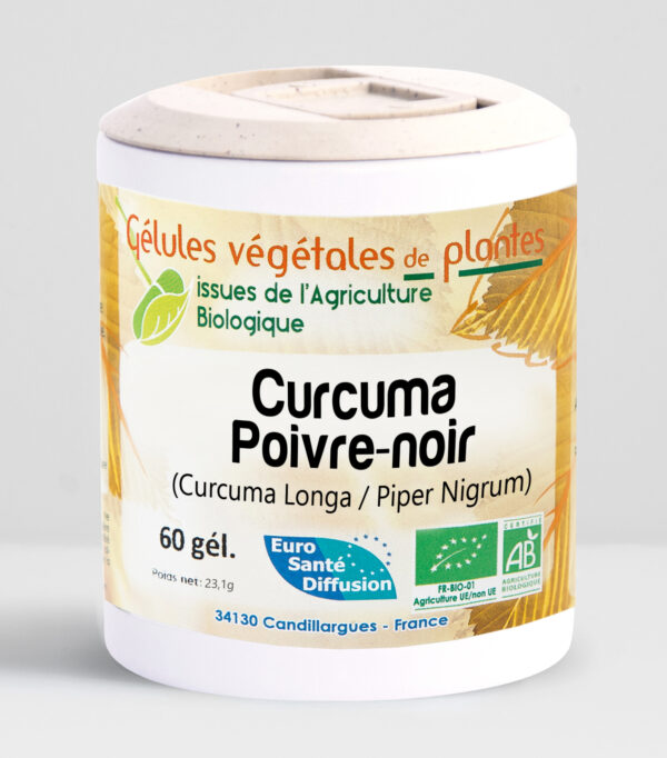 CURCUMA et POIVRE NOIR 60 Gélules Bio