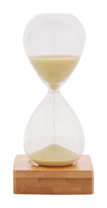 SABLIER 5 MIN EN VERRE ET BOIS DE HÊTRE